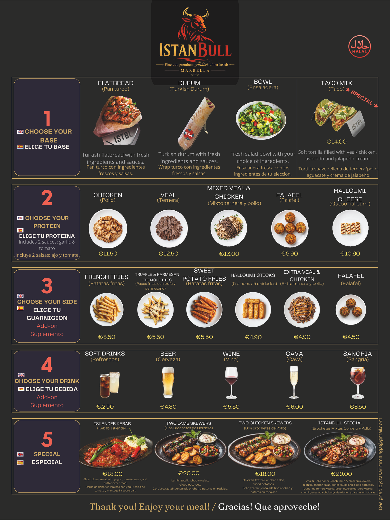 Istanbul Menu Card 1